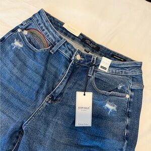 Judy Blue Rainbow Embroidered Jeans